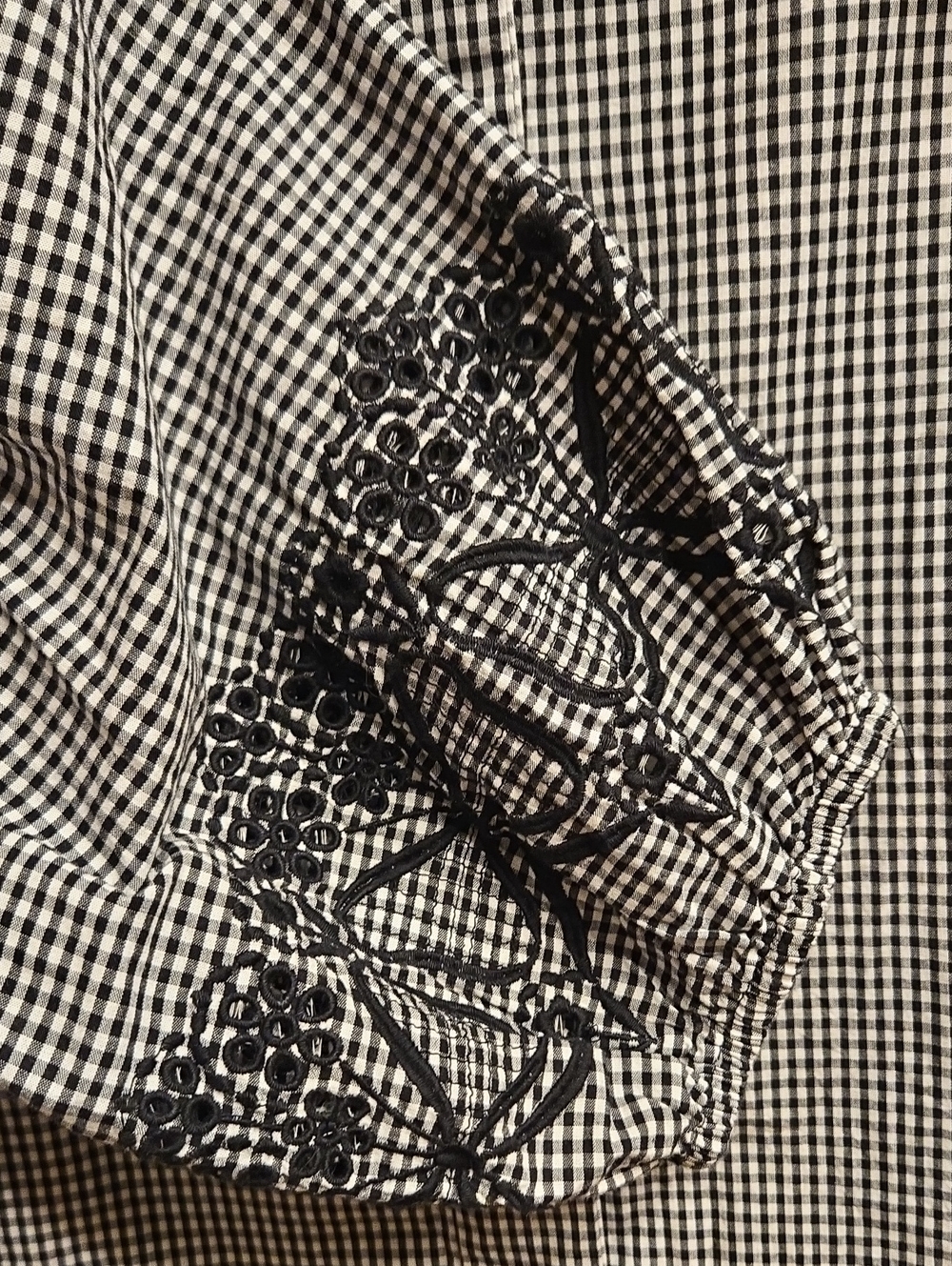 Damson Madder Lois Double Collar Blouse Black Gingham EU 16 /US 12 (See Meas) - Picture 7 of 11